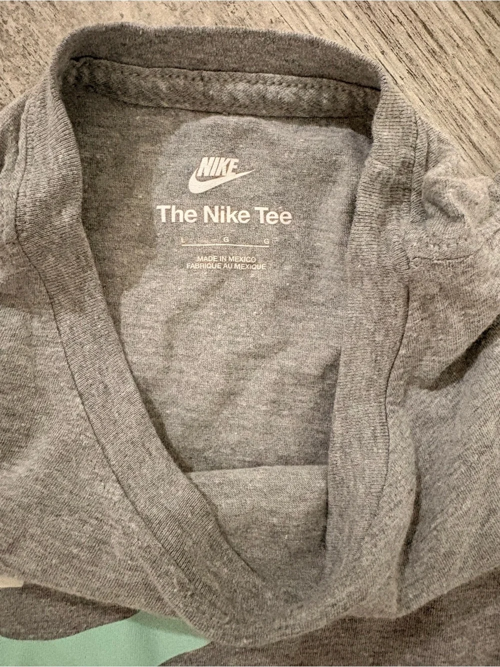 Nike Gray Tee with Mint Swoosh